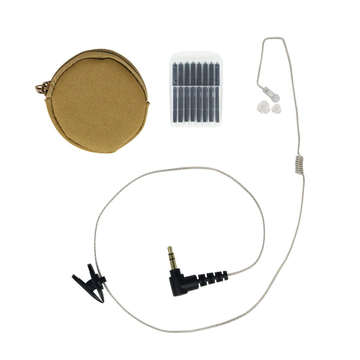 Tactical Mic & Invisible Series Radio Earpiece Kit w/ Quick Disconnect