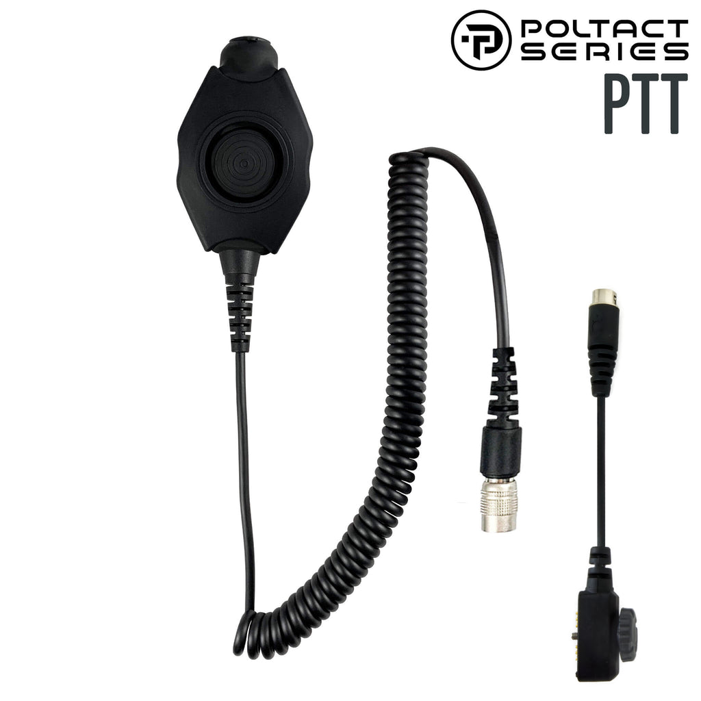 Tactical Radio Amplified PTT for Headset(Hirose Adapter System): NATO/Military Wiring, Gentex, Ops-Core, OTTO, TEA, David Clark, MSA, Military Helicopter - Quick Disconnect PT-PTTV1-05SR-A Sonim XP5, XP5plus, XP8, XP10 - U-94/A, Amped PTT and Disco32 Comm Gear Supply CGS