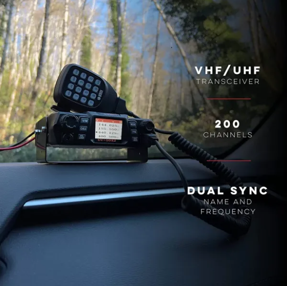 rugged radios baofeng UV-50X2: BTECH UV-50X2(Latest Gen)- 50Watt Dual Band Mobile Radio (136-174MHz VHF & 400-520MHz UHF)
