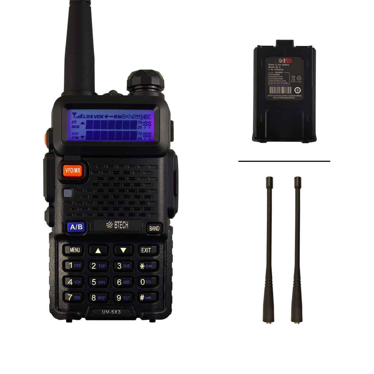 Baofeng BTECH UV-5X3 Tri-Band (VHF/1.25M/UHF) Portable Radio