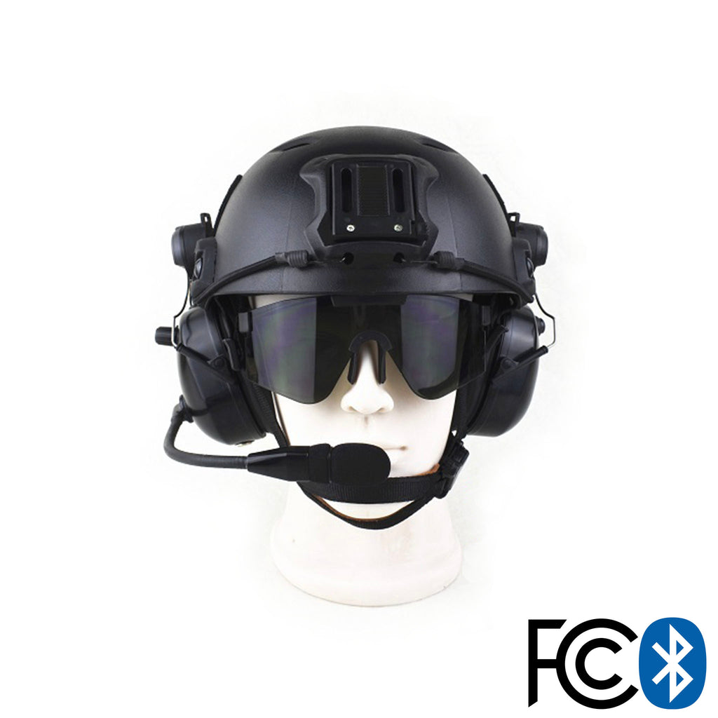 safety construction wireless Bluetooth headset for Motorola, kenwood, m/a com, com, harris Bluetooth Helmet Mounted Headset for Emergency/Safety/Construction - No Adapter Comm Gear Supply CGS BTH-700