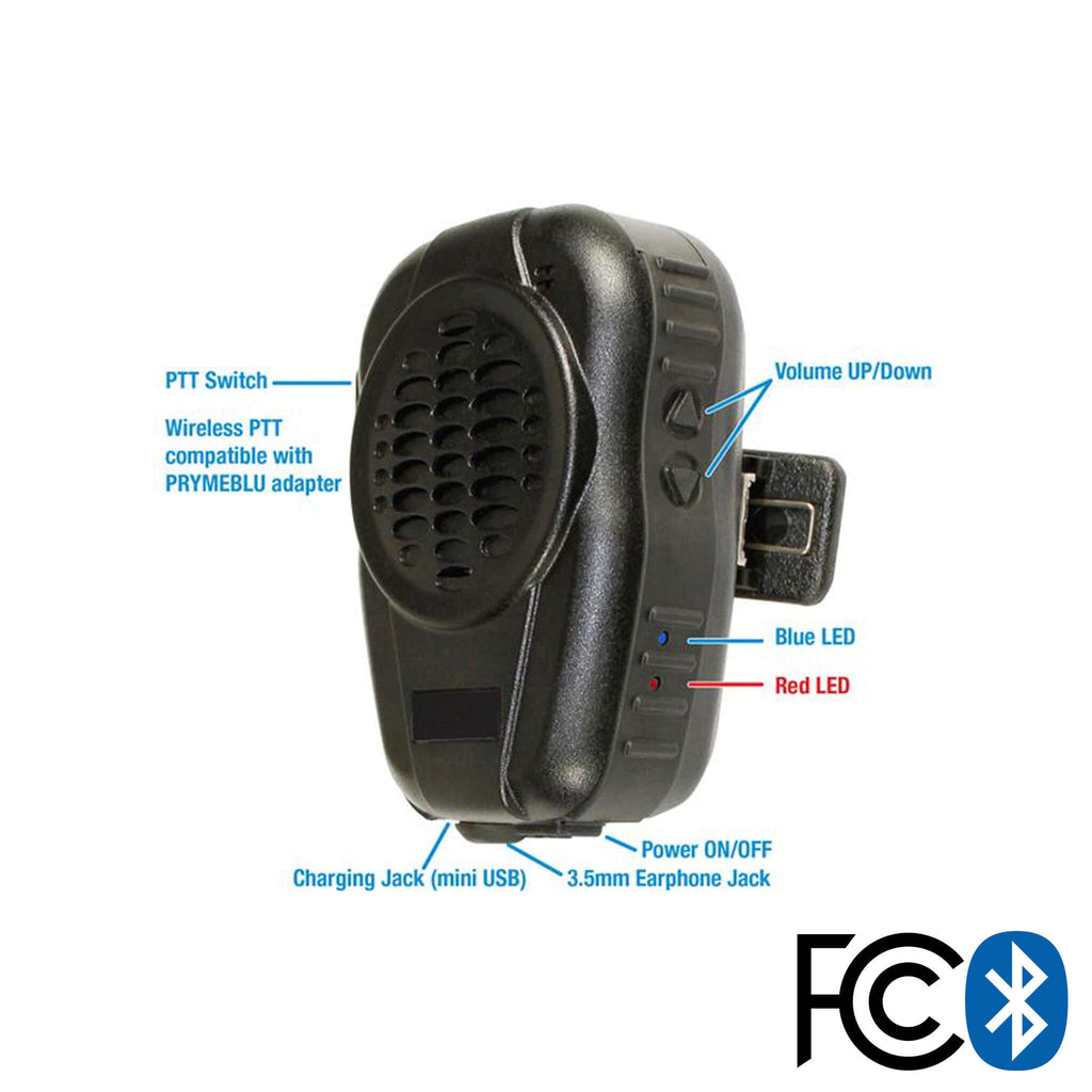 Bluetooth Speaker Mic w/ Adapter For 2-way Radios: Motorola, Kenwood, Harris, Vertex, Icom BTH-600-MAX Comm Gear Supply CGS