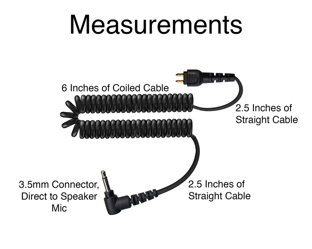 LO35AC Comm Gear Supply CGS Replacement Cable for 3.5mm Listen Only Acoustic Tube - Connects To Speaker Mic for Motorola, EF Johnson, Kenwood, & More. Direct To Speaker Microphone With Minimal Slack.