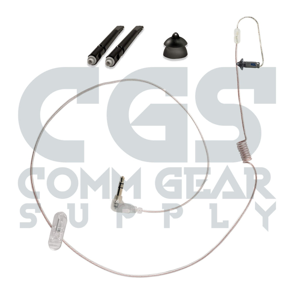 P/N: N-RO-360-22-2.5S: Ultra Stealth Covert/Tactical Radio Earpiece - 360, 2.5mm Connector - Harris, M/A Com, Otto, Tait, Kenwood 2-Pin - Connects To Speaker Mic Comm Gear Supply CGS