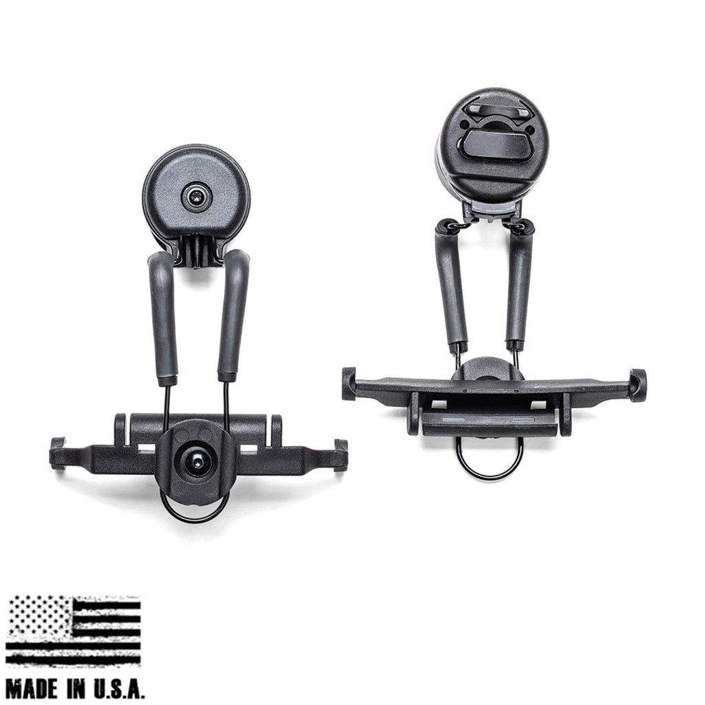 C102365BK or C102365FD  USA Made Helmet Mount Kit for Team Wendy Rail System. Compatible with OTTO headsets: V4-11032FD V4-11032BK V4-11032OD V4-11033FD V4-11033BK V4-11033OD V4-11054BK V4-11055BK V4-11056BK V4-11058BK V4-11082BK V4-11072BK V4-11072FD V4-11072OD Comm Gear Supply CGS