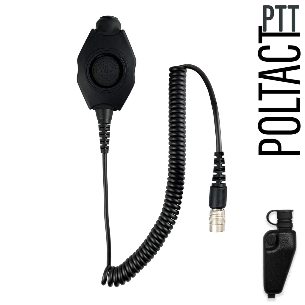Tactical Radio Amplified PTT for Headset(Hirose): NATO/Military Wiring, Gentex, Ops-Core, OTTO, TEA, David Clark, MSA, Military Helicopter-Quick Disconnect EF Johnson: VP5000, VP5230, VP5330, VP5430, VP6000, VP6230, VP6330, VP6430 & More U-94/A, Amped PTT & Disco32 Comm Gear Supply CGS