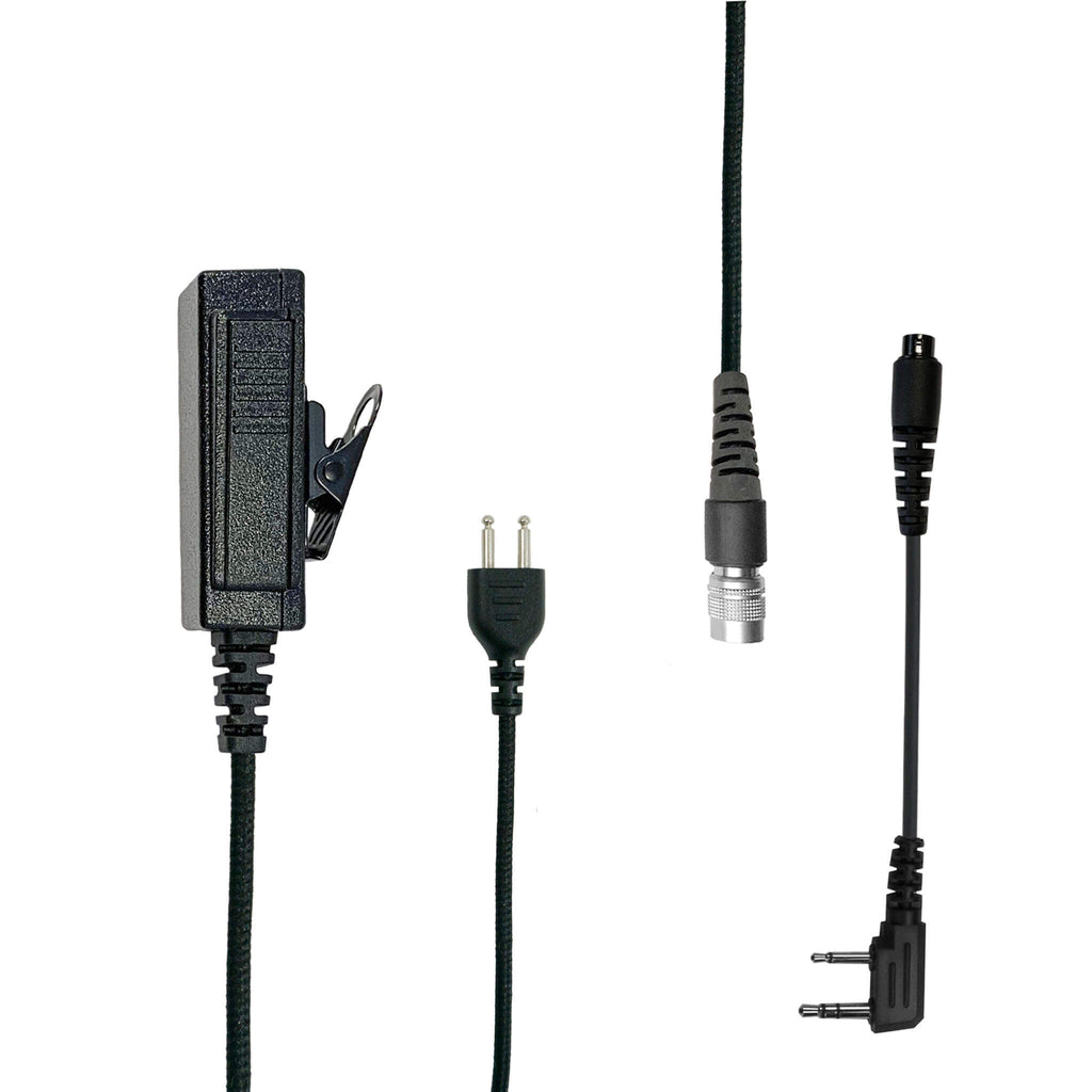 B2W-SNL-01SR: Tactical 2 Wire Comms Kit w/ Braided Fiber Cabling for Peltor, 3M, Howard Leight Impact Pro, Impact Sport, Pro Ears, MSA - 2 Pin Kenwood, Baofeng, BTECH, Rugged Radios, Diga-Talk, TYT, AnyTone, Relm/BK Radio, Quansheng, Wouxon Comm Gear Supply CGS