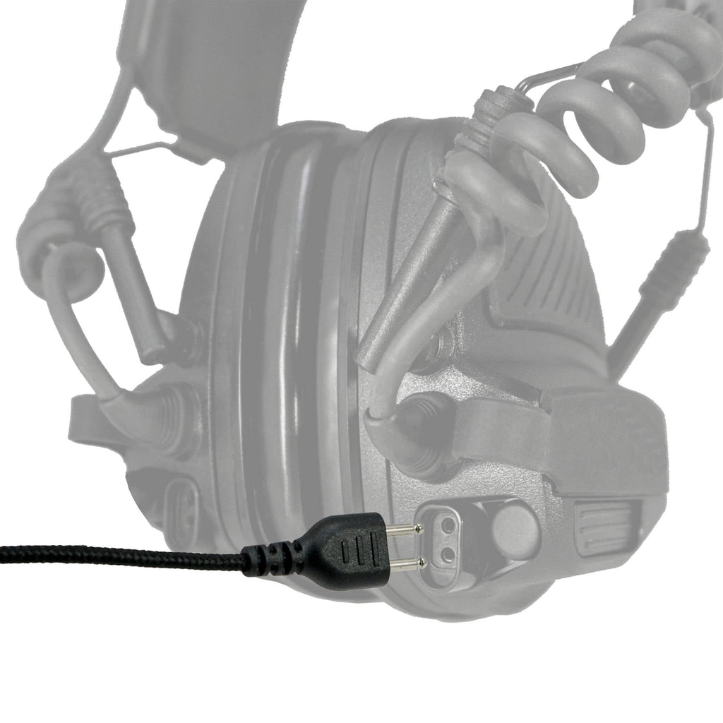 Tactical 2 Wire Comms Kit w/ Braided Fiber Cabling for Peltor, 3M, Howard Leight Impact Pro, Impact Sport, Pro Ears, MSA  Nexus J11 B2W-SNL-80 Sonim: XP5 & XP8 Comm Gear Supply CGS