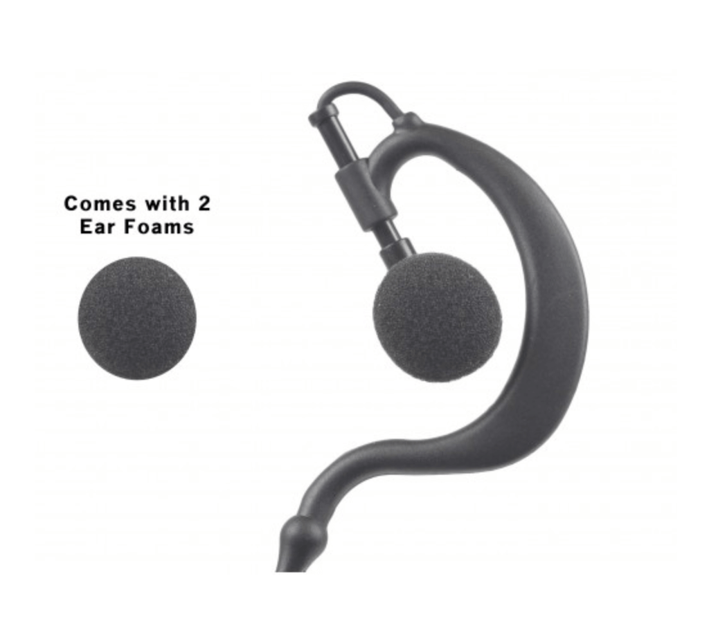 In-Line Mic w/ Ear hook Ear Hook 1 Wire: A straight through in-line PTT with  PTT microphone. Comm Gear Supply CGS EH1W