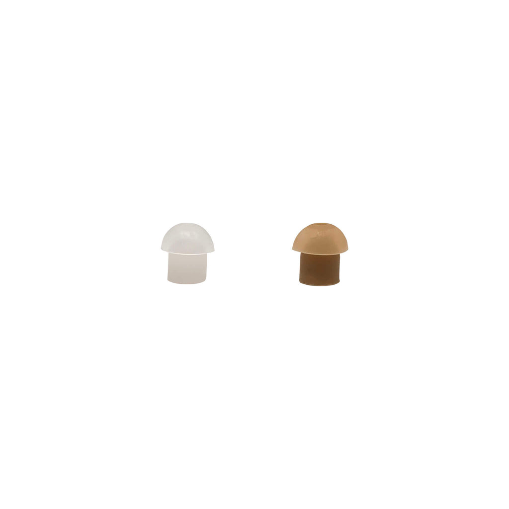 Tan & White Hypoallergenic Ear Buds for clear tube Comm Gear Supply CGS