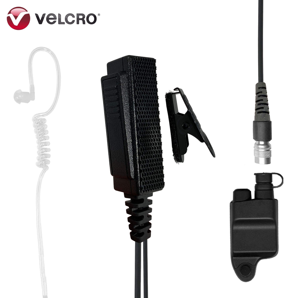 Velcro Mic & Earpiece Radio Kit - Harris: All P5300 P5400 P5500 P7300 Series, XG-15/25/75 & More Comm Gear Supply CGS
