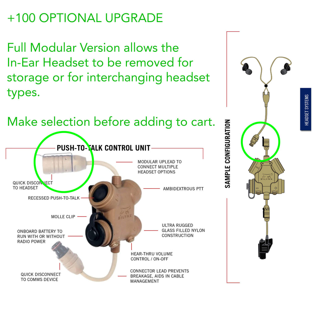 Clarus XPR Tactical In-Ear Comms System CXPRFH+CA0006-09/12 / CXPRQH+CA0006-09/12 For Military Helicopter Intercom Systems Comm Gear Supply CGS