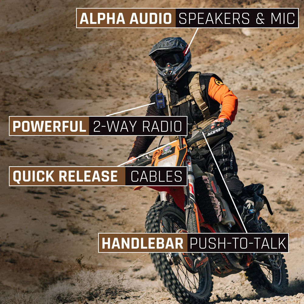 Products Rugged Radios - Moto Max Kit With R1 Digital Radio - Helmet Kit, Harness, and Handlebar Push-To-Talk Comm Gear Supply CGS MH-KIT-R1