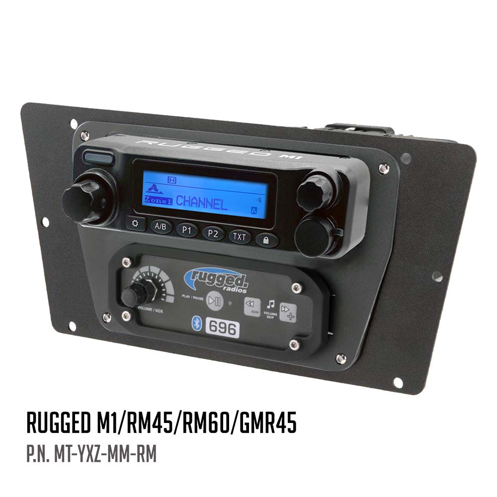 Products Rugged Radios - M1 / RM60 / RM45 / GMR45 Mobile Radio Mount for Yamaha YXZ Comm Gear Supply CGS MT-YXZ-MM-RM