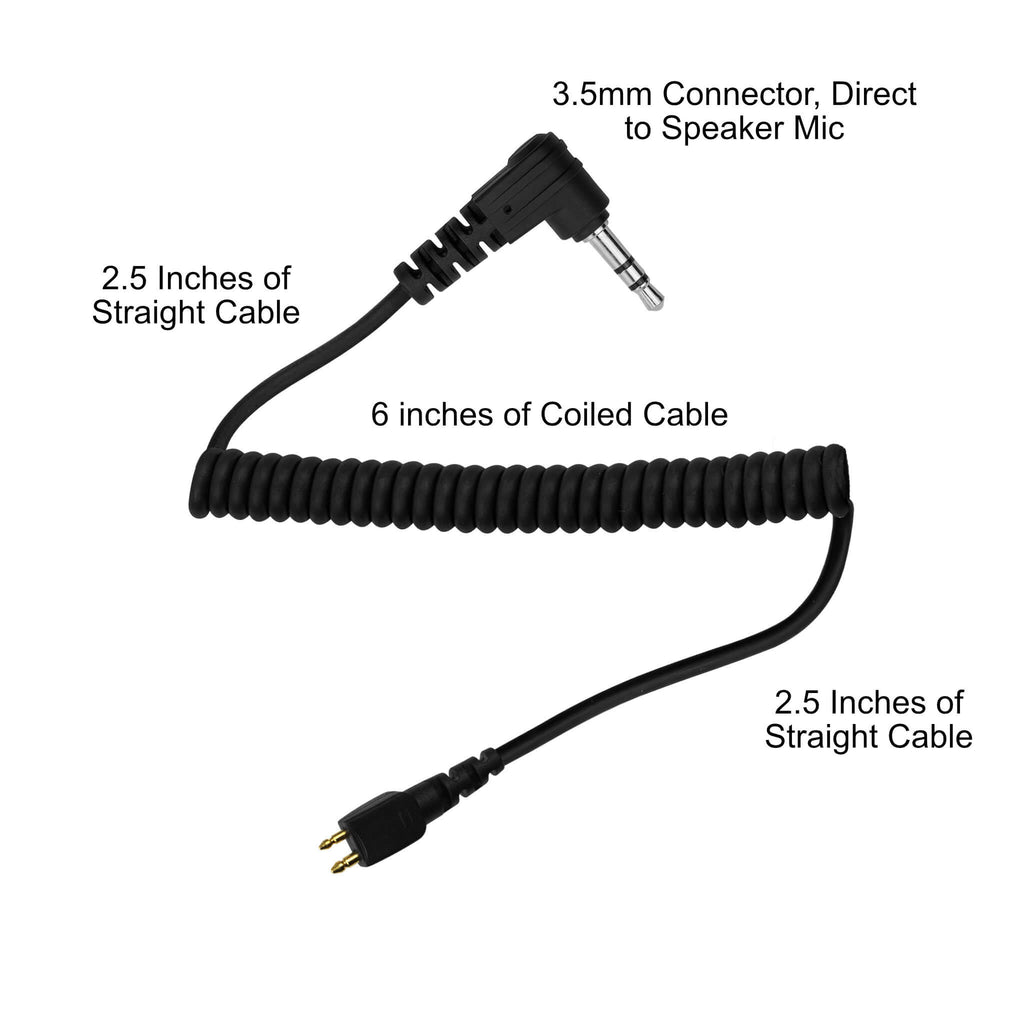 LO35AC Comm Gear Supply CGS Replacement Cable for 3.5mm Listen Only Acoustic Tube - Connects To Speaker Mic for Motorola, EF Johnson, Kenwood, & More. Direct To Speaker Microphone With Minimal Slack.