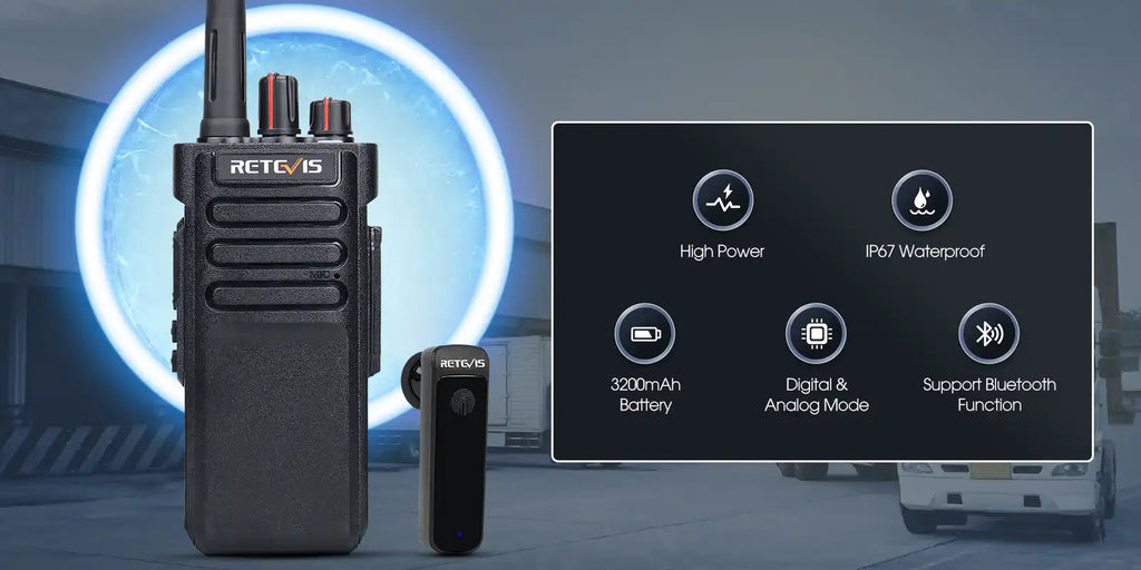 P/N: RT29D-BT: Retevis RT29D Waterproof Heavy Duty UHF Bluetooth DMR Portable Radio Comm Gear Supply CGS