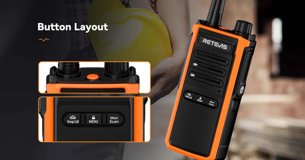 P/N: C5B: The Retevis C5B waterproof walkie talkie boasts an ultra-long communication range of up to 30,000 square meters, equipped with squelch and VOX functions to ensure crystal-clear conversations even in noisy environments, such as construction sites or outdoors. Both the pin connector and the body feature waterproof designs, with a built-in 1800mAh battery, it supports both direct and rapid charging, providing over 16 hours of use per full charge. Comm Gear Supply CGS