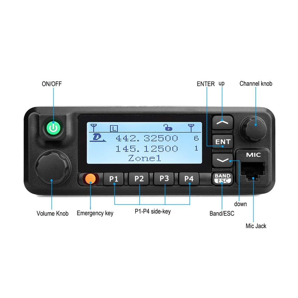 P/N: RT90: The Retevis RT90 50 Watt Dual Band DMR Mobile with the MA07 Stainless Steel Antenna Kit supports analog and digital mode. It provides dual band, dual standby, dual display, dual time slot, operating on both 400-480MHz UHF frequencies and 136-174MHz VHF at up to 50 watts VHF and 45 watts UHF Comm Gear Supply CGS