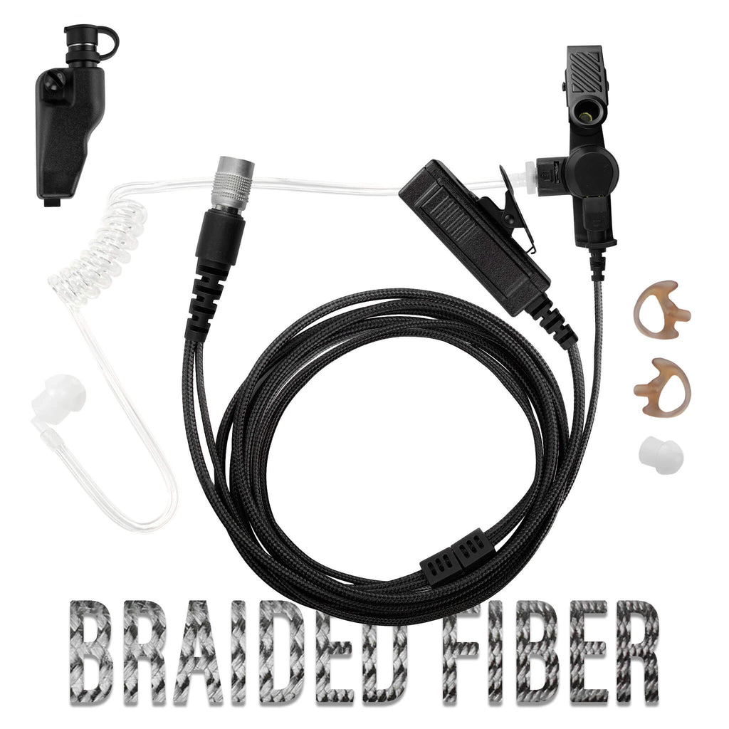 P/N: B2W11SR: Tactical Mic & Earpiece Braided Fiber Kit - Quick Disconnect Kenwood NX-200, NX-210, NX-300, NX410, NX-411, NX-3200, NX3300, NX-5200, NX-5300, NX-5400, TK-190, TK-2140, TK-2180, TK-280, TK-290, TK-3140, TK-3148, TK-3180, TK-380, TK-385, TK-390, TK-480, TK-481, TK-5210, TK-5220, TK-5310, TK-5320, TK-5400 & More Comm Gear Supply CGS