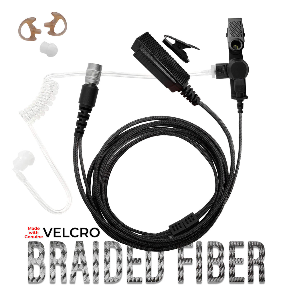 Velcro Tactical Mic & Earpiece Braided Fiber Kit - Replacement Kit, No Adapter Comm Gear Supply CGS B2W00SR-V