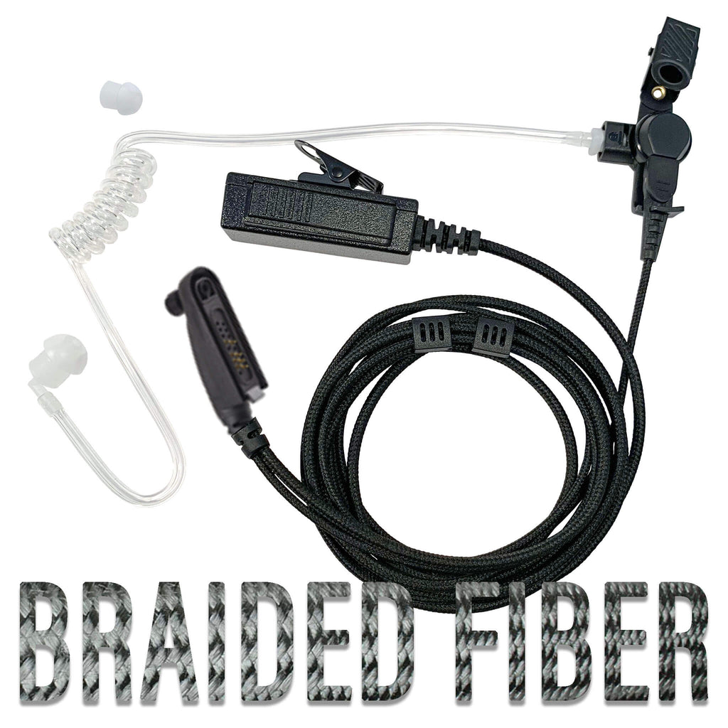P/N: AT+2W-BK2: Tactical Mic & Earpiece Kit Braided Cable, 2 Wire Radio Kit For Relm/BK Radio KNG Series: KNG-P150, KNG-P400, KNG-P500, KNG-P800, KNG2-P150, KNG2-P400, KNG2-P500, KNG2-P800 Comm Gear Supply CGS