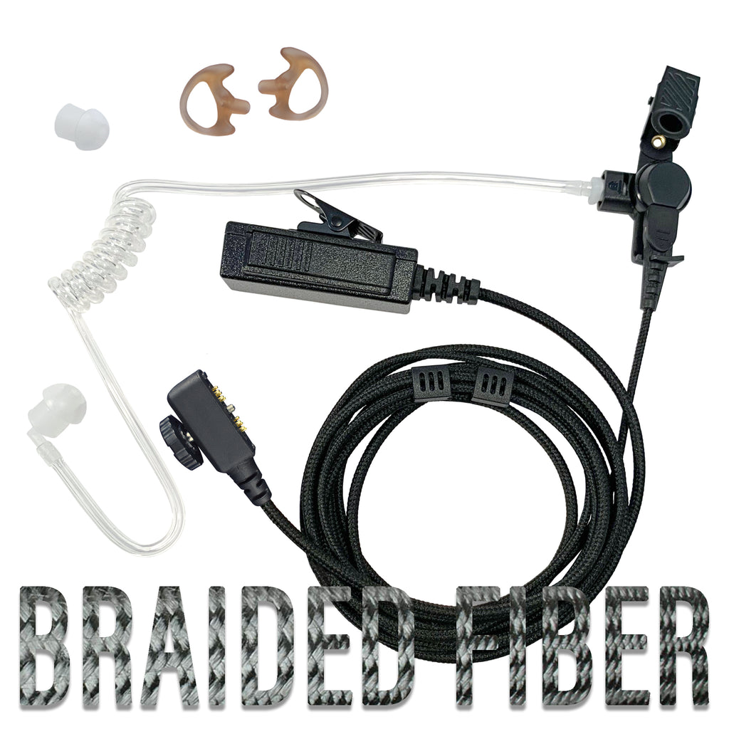 Tactical Mic & Earpiece Kit Braided Cable, 2 Wire Kit- Sonim: XP5 & XP8 AT+2W-SN Signal-Pro-SO3 comfit-so3 Comm Gear Supply CGS