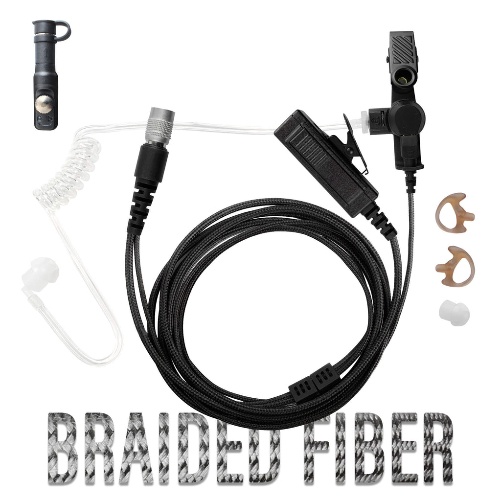 P/N: B2W55SR: Tactical Mic & Earpiece Braided Fiber Kit - Hytera: PT-580, PD7 Series, PD982 & More Hytera PT-580, PD-702, PD-782, PD-785, PD-982 & more. Comm Gear Supply CGS