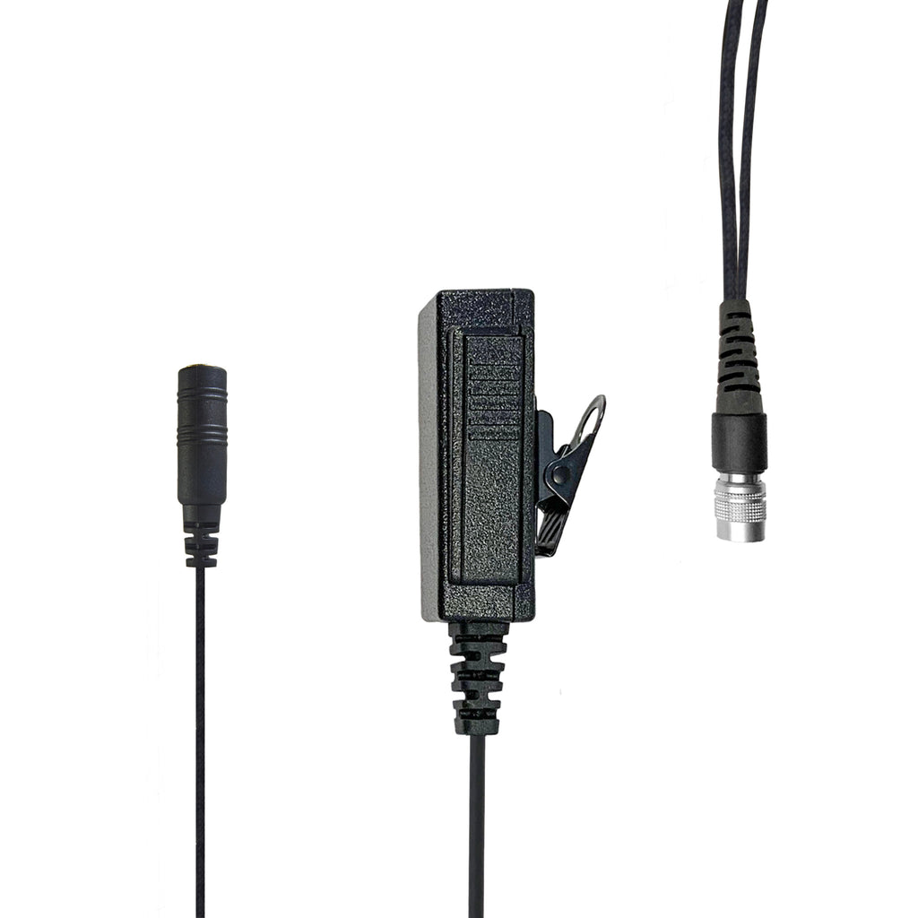 B2W-3.5F-SR, Braided Tactical Mic w/ 3.5mm Female Audio Jack & Quick Disconnect (Hirose) Connector Comm Gear Supply CGS