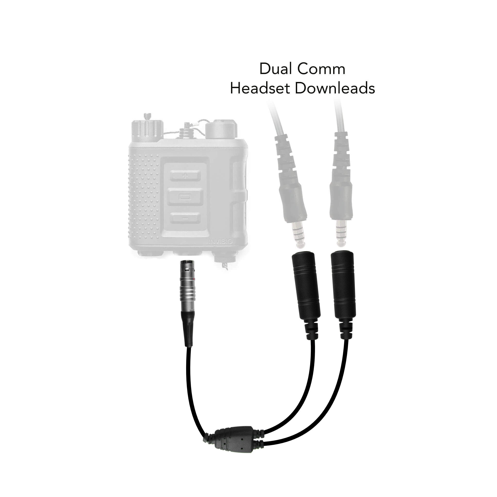 Invisio X Series Dual Comm/Dual Downlead Headset Adapter: for Dual