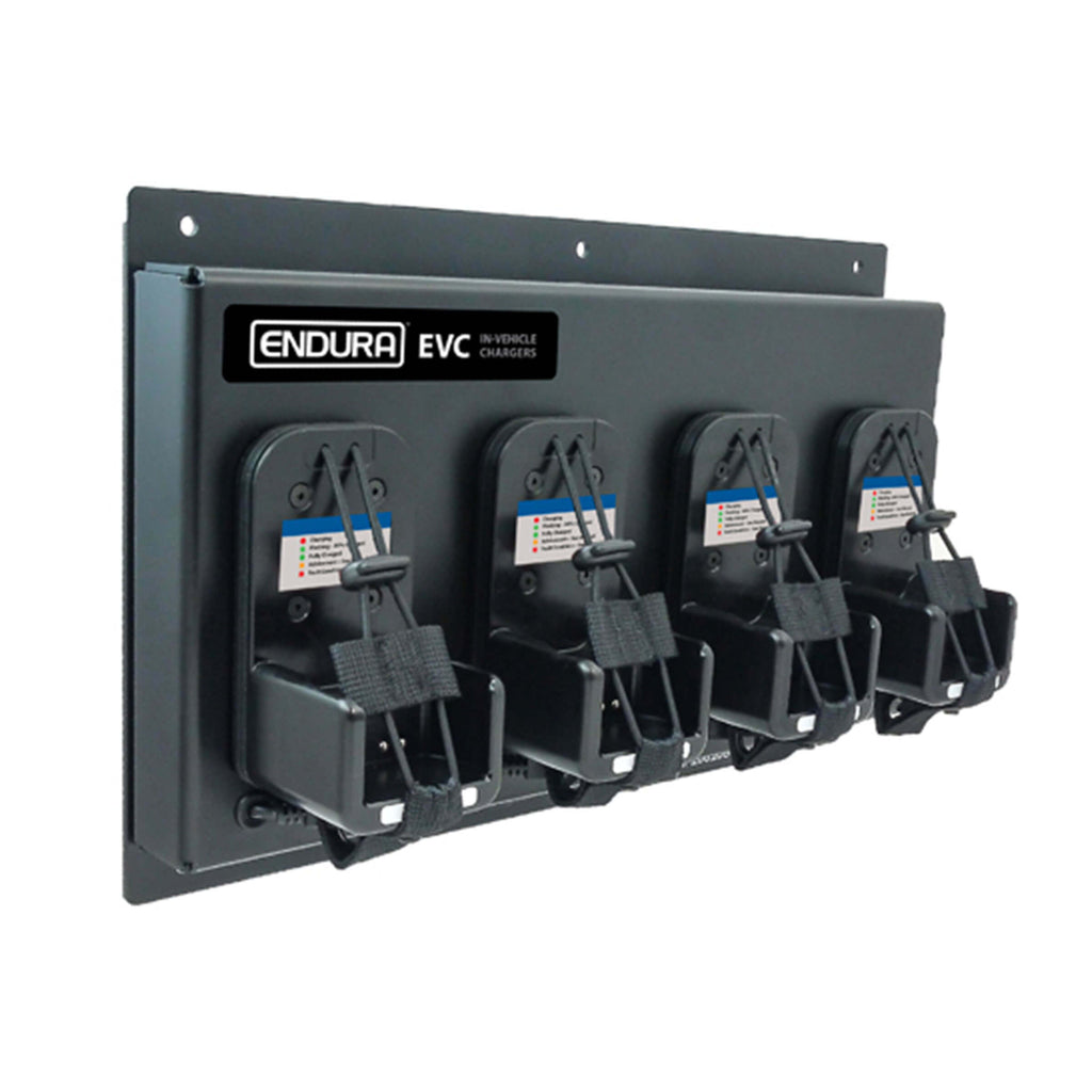 EVC-HA3-4: Complete Rugged Mounted In-Car 4x Charger Kit for Harris(L3Harris) Radio/Walkie XL185P, XL185Pi, XL-200P, XL-200Pi. compatible with L3Harris IS batteries: XL-PS4J / 14035-4045-01, XL-PA3X / 14035-4010-05