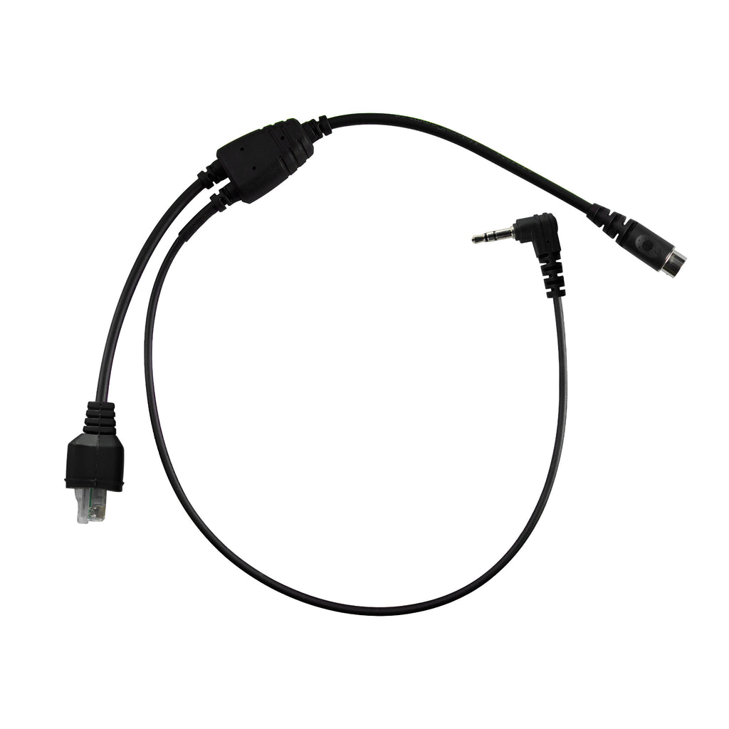 M1SR: Quick Disconnect (Hirose) Connector for PTT/Mic/Earpiece Compatible with Select Mobile Radios

This adapter ties into your mobile radio's front RJ45 Mic Jack and the rear's 3.5mm. Comm Gear Supply CGS
