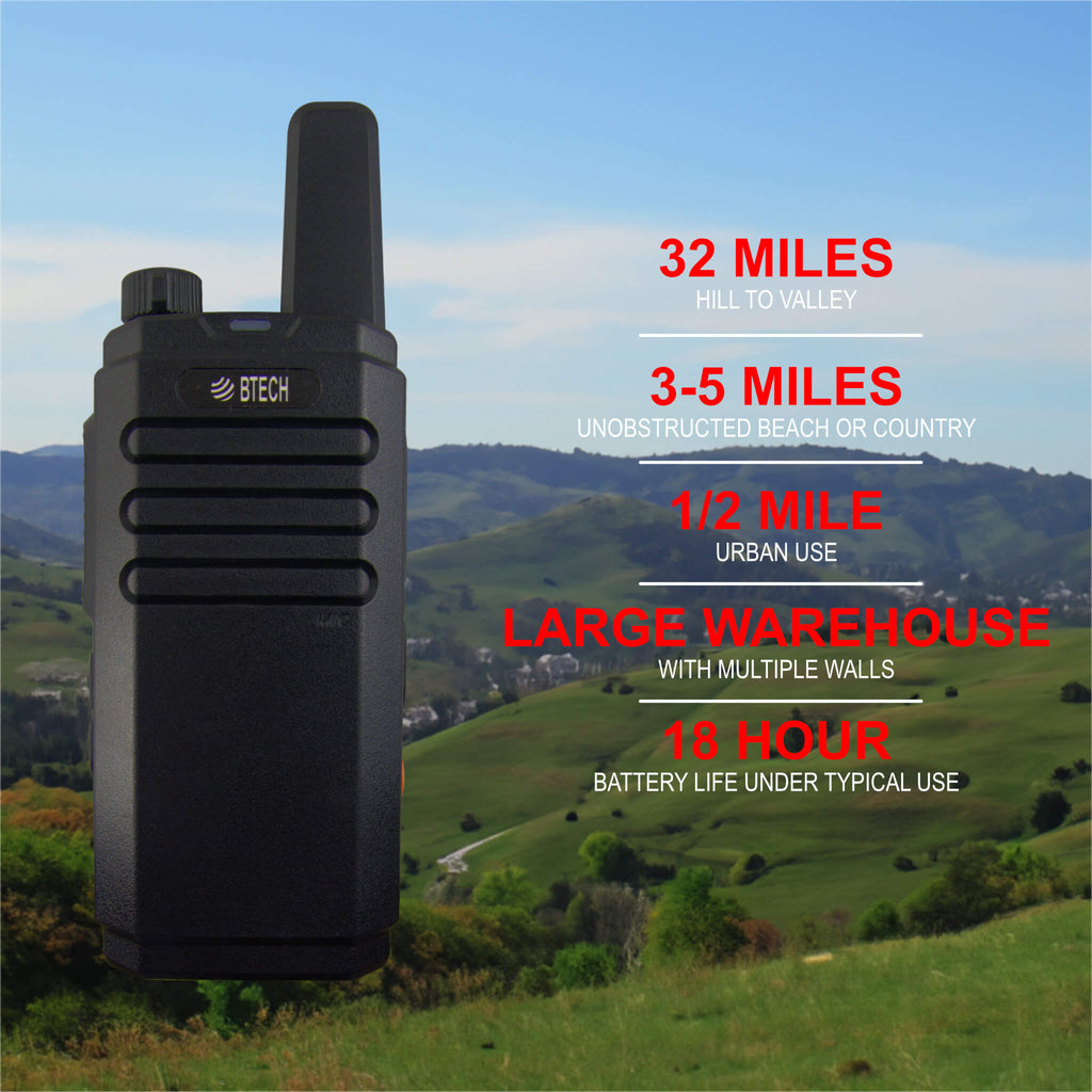 no license radio 2PACK-FRS-B1: The BTECH FRS-B1 are license free FRS walkie talkies programmed with all 22 FRS channels used by FRS radios. Comm Gear Supply CGS