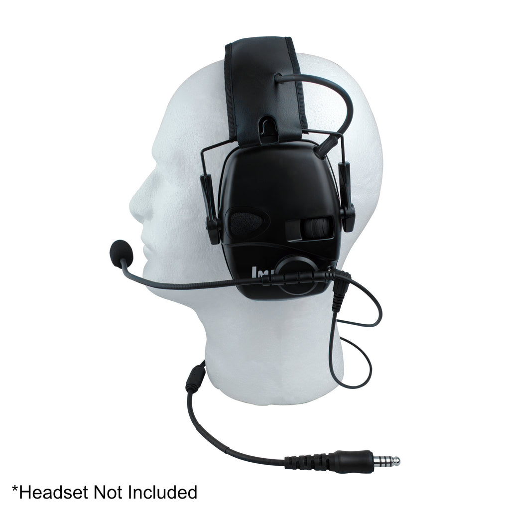 P/N: PTBM-3.5-NX-N: Tactical Boom Mic Comms Kit for Ear Pro Headset. Directly use the 3.5 mm Connector: 3M, Walker's, Howard Leight Impact Pro, Impact Sport, Pro Ears, MSA & More w/ 3.5mm Audio Input Connector Comm Gear Supply CGS