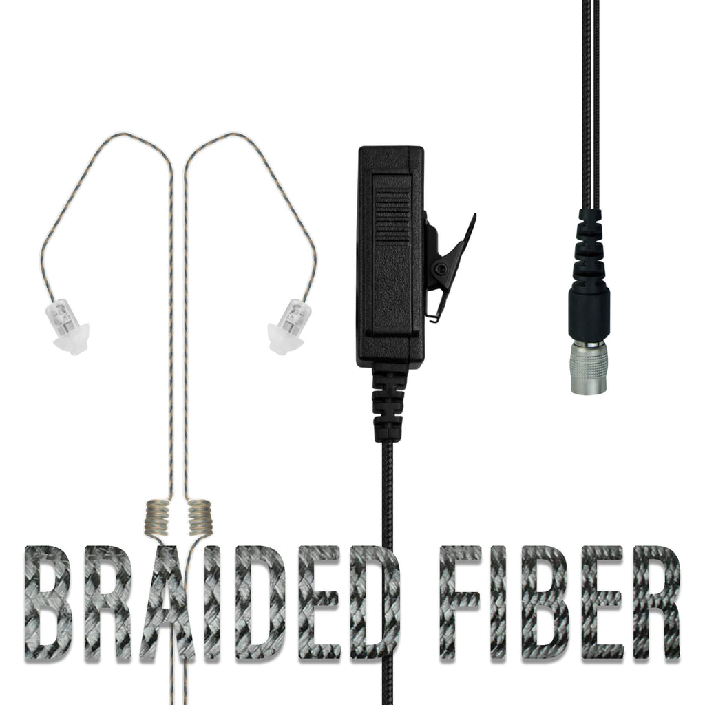 ID-B2W-RR poltact Braided Fiber Dual Ear Tactical Mic & Invisible Series Tubeless Earpiece Kit w/ Quick Disconnect Hirose Connector Easy Connect Quick Release Kenwood Harris Tait  Motorola, Icom Relm  btech baofeng ef johnson flexo Comm Gear Supply CGS earphone connection tubeless  material comms communications Comm Gear Supply CGS Patrol Mic Patrol Series 3.5F+2W-V2-Hirose 3.5F+1WB-V2-Hirose Choice Tier 1 Choice Tier 2 Choice Tier 3 Compact C+WWPTT-Hirose C+WPTT-Hirose T-3-Hirose Cyclone N-ear surveillance