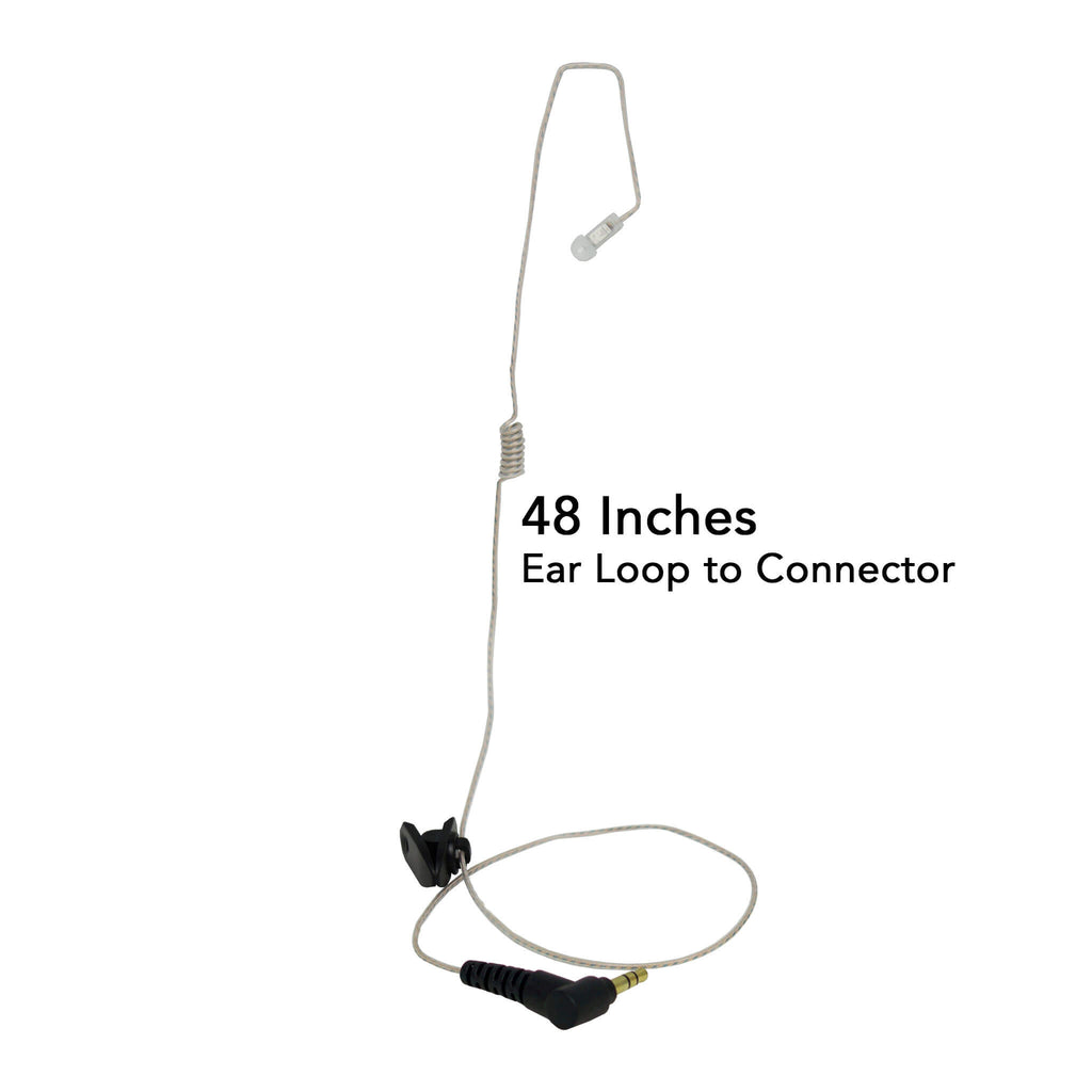 IFB-INV-48 Discrete clear tube monitor only ifb earpiece 3.5mm mini plug anchor broadcaster ear prompter on camera on stage Lectrosonics, Clear-Com, Telex, Comrex, Comtek, Phonak, Studio Technologies, JK Audio, iPhone, Android, SoundTap, Pro Intercom, Shure, Galaxy Audio, Glen Sound, Sennheiser Otto RO-360-48-3.5GO  l g bumblebee sidekick