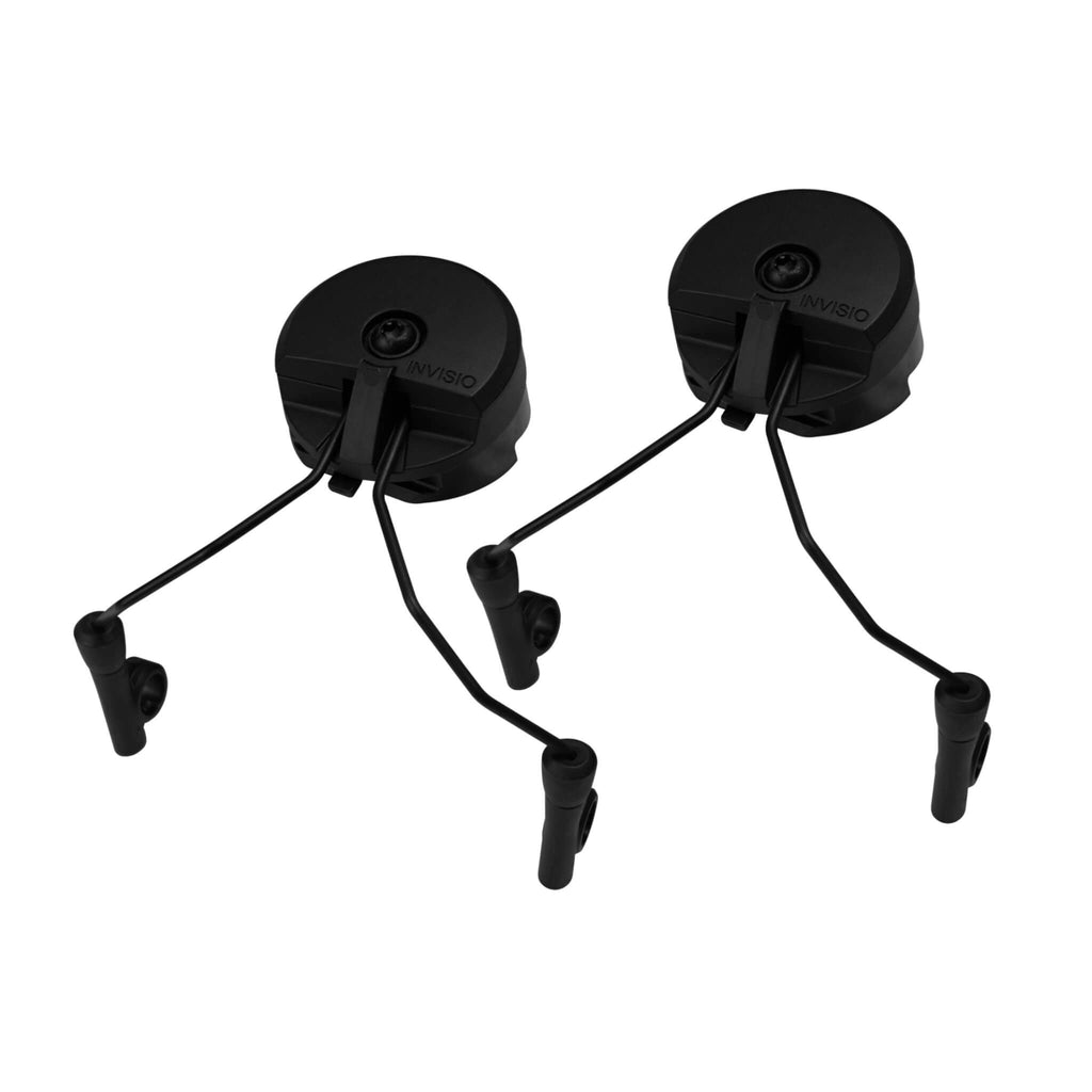 P/N: CGS-INV-T7-HM: 
INV18032, INV18033, INV18036, INV18038
The INVISIO T7 Headset Helmet Mount is made for ARC/FAST/Ops-Core, HHV Hard Head Veteran MLOK, Team Wendy EXFIL 2.0 and 3.0, and Team Wendy EPIC helmets for mounting on the upper rail. Comm Gear Supply