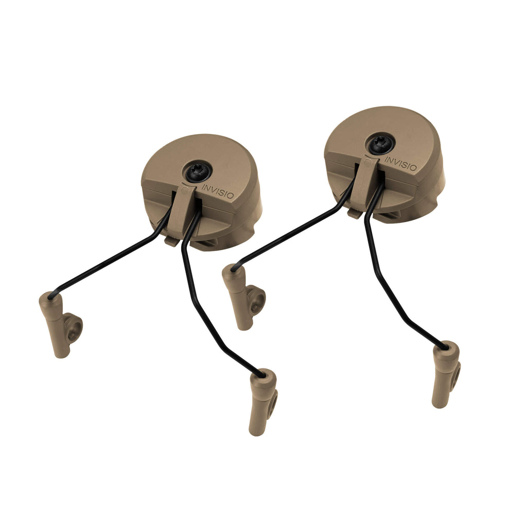 P/N: CGS-INV-T7-HM: 
INV18032, INV18033, INV18036, INV18038
The INVISIO T7 Headset Helmet Mount is made for ARC/FAST/Ops-Core, Team Wendy EXFIL 2.0 and 3.0, HHV Hard Head Veteran MLOK and Team Wendy EPIC helmets for mounting on the upper rail. Comm Gear Supply