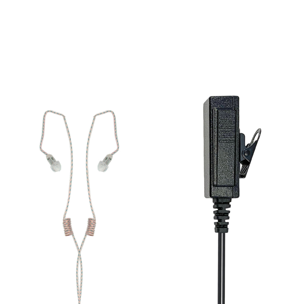 Utility Mic & DUAL Ultra Stealth 360 Radio Earpiece Kit - Motorola, Kenwood, Harris, M/A Com, Tait, & More Comm Gear Supply CGS