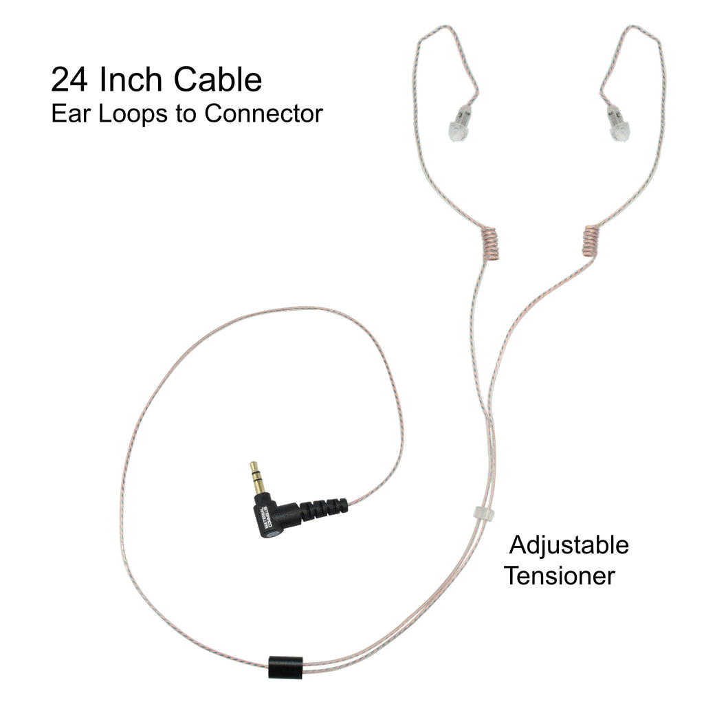 RO-360F-22-3.5: Ultra Stealth 360 Covert Whisper Covert Listen Only Dual Earpiece EP1079SC A1 Micro Sound Tubeless Listen Only Dual Earpiece/Tactical Radio Earpiece - 3.5mm, Connects to Speaker Mic for Motorola, Kenwood, Icom, Relm 360 flexo Comm Gear Supply CGS earphone connection tubeless EP-MS1A-B material comms communications ID-PE35: The Invisible Series Earpiece patrol series earpiece