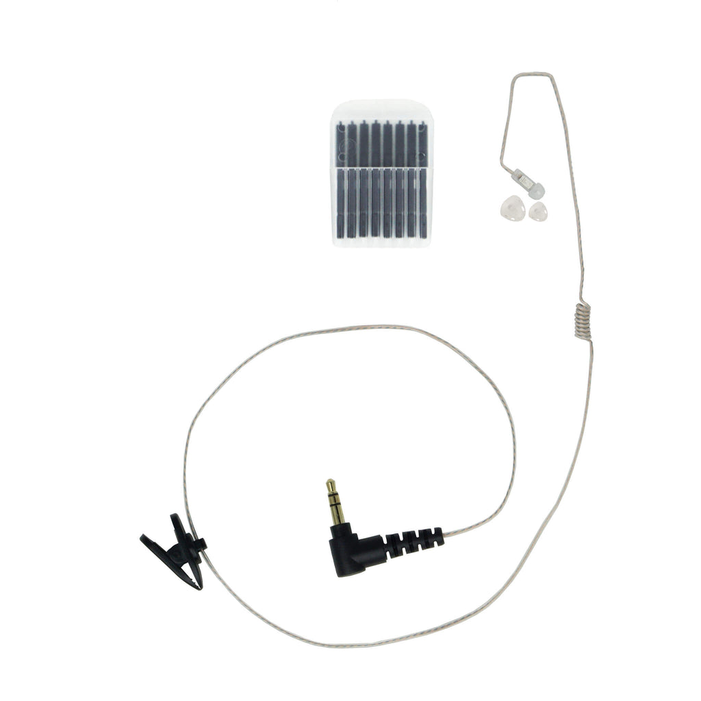 Bluetooth Lapel/Utility Mic & Invisible Earpiece Kit Ultra Stealth 360 Covert Whisper Covert Listen Only Dual Earpiece EP1079SC A1 Micro Sound Tubeless Listen Only Dual Earpiece/Tactical Radio Earpiece bth-300 Comm Gear Supply CGS