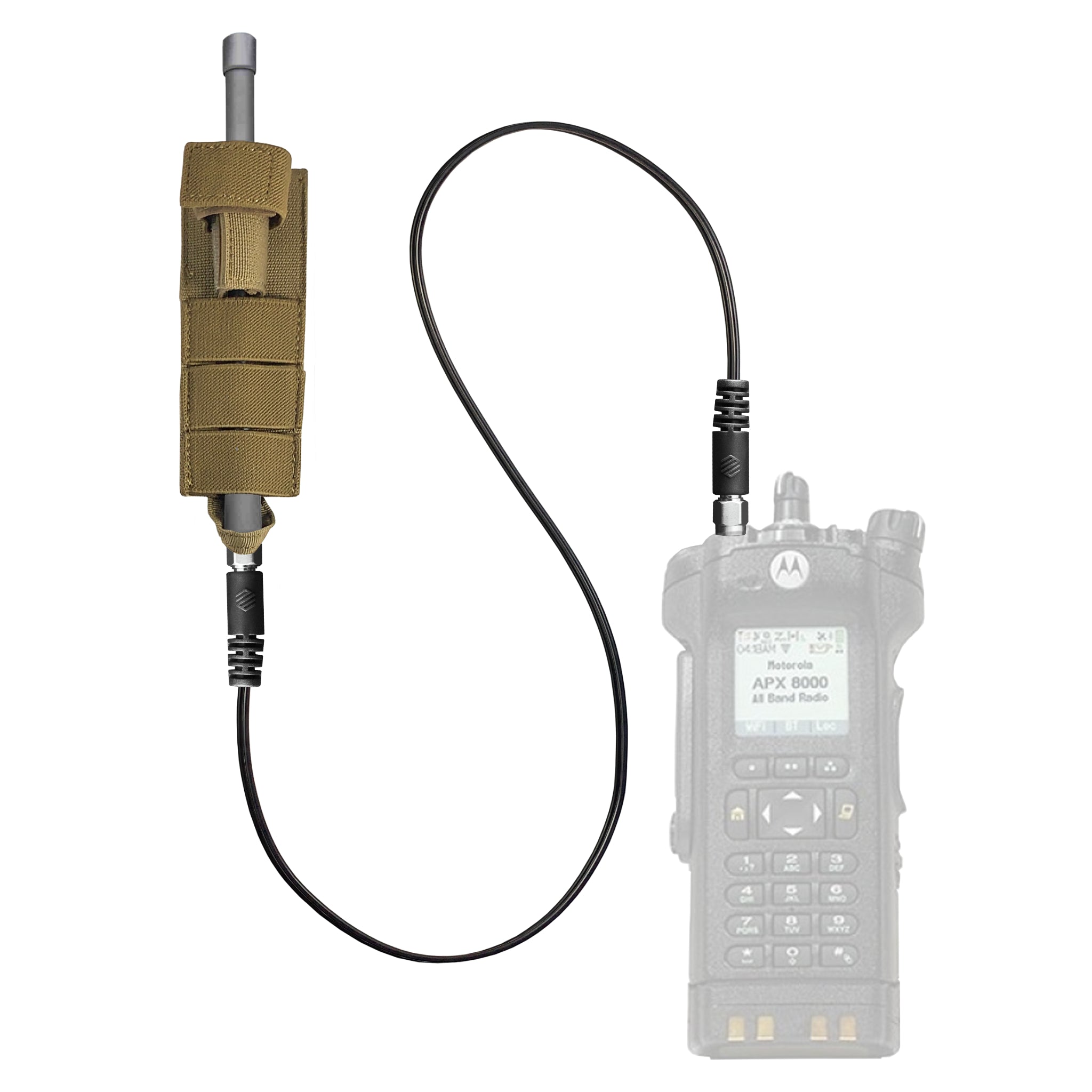 Tactical Antenna Relocation Kit(Black, Tan, or Green) - Motorola Series:  HT, XTS, XPR, APX(APEX), MOTOTRBO & More