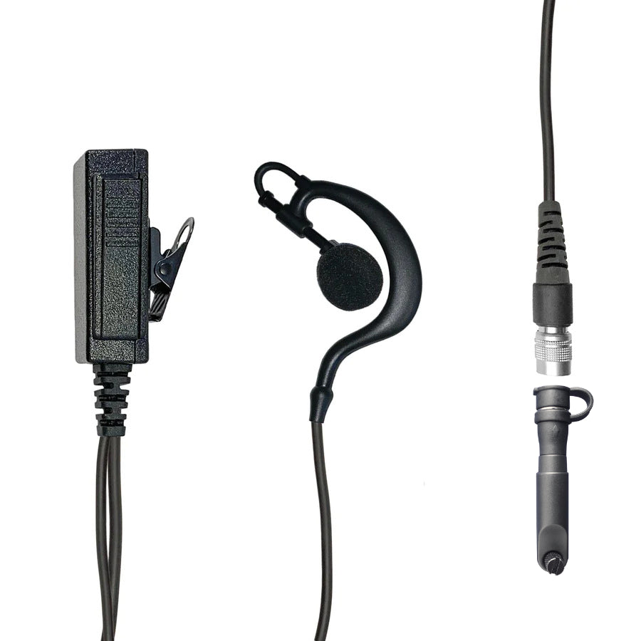 Mic & Ear Hook Earpiece Radio Kit - Harris HDP250 Momentum & DMR Series Comm Gear Supply CGS LT-EH-H8SR