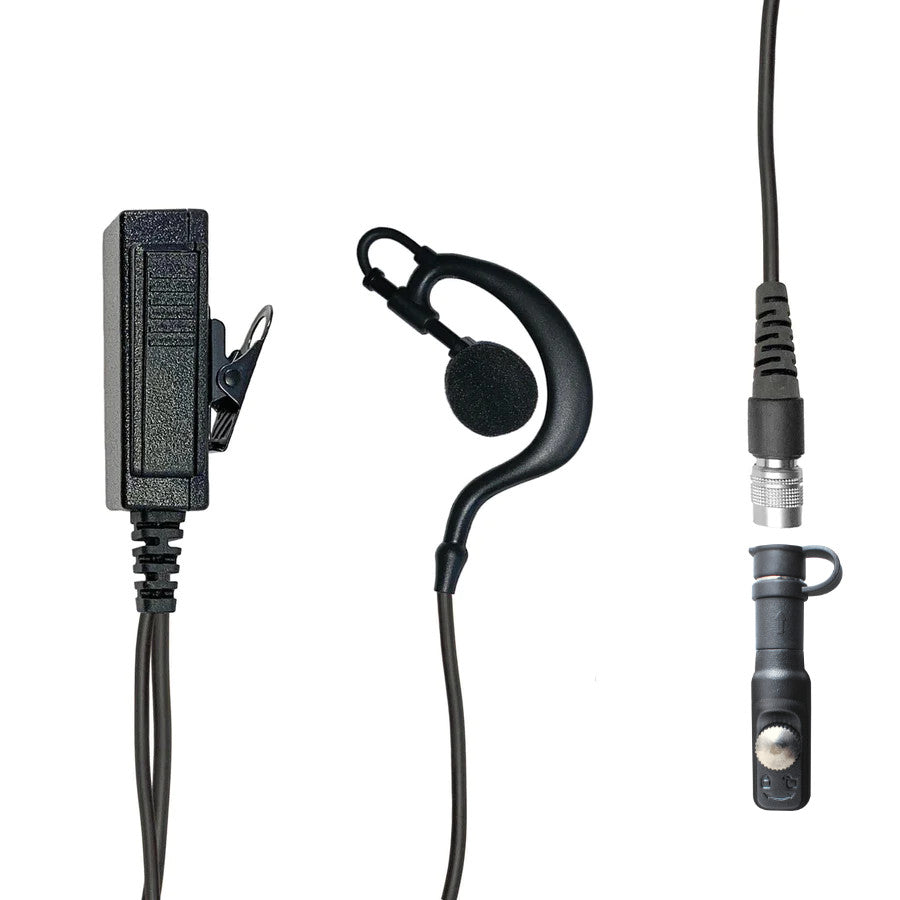 Mic & Ear Hook Earpiece Radio Kit - Quick Disconnect Harris(L3Harris) HDP150, HDP100 Momentum & More Comm Gear Supply CGS LT-EH-55SR
