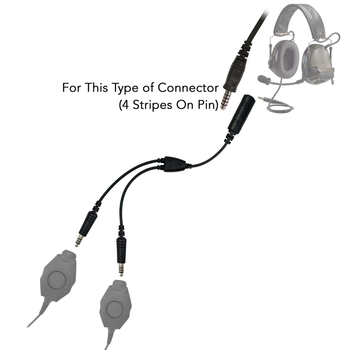 【未使用】Intec Adapter Converter for 5 Pole Dual Comm Headsets(Atlantic Signal/Peltor