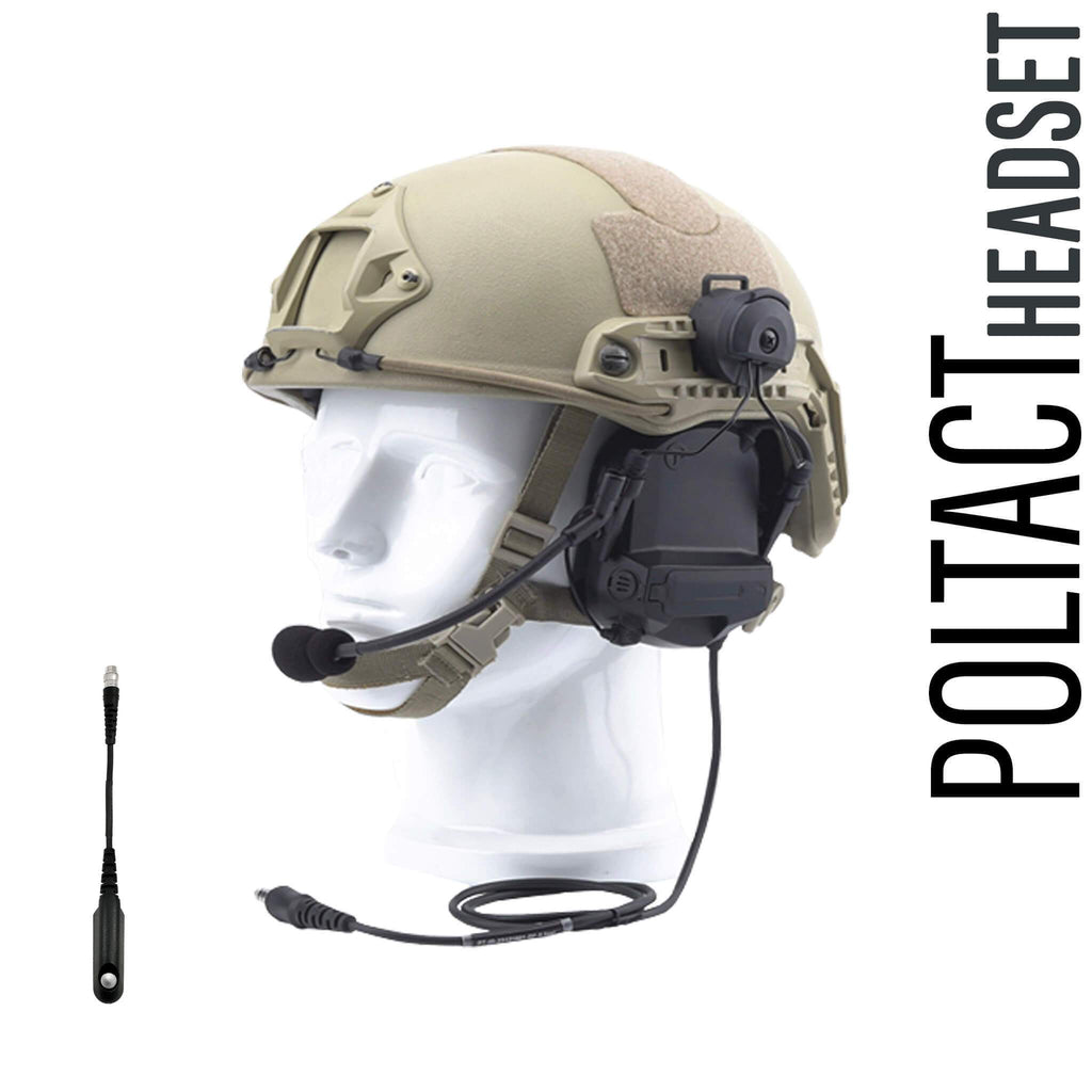 Tactical Radio Headset w/ Active Helmet Hearing Protection & Release Adapter - P/N: PTH-V2-33RR﻿: The Material Comms PolTact Helmet Headset & Push To Talk(PTT) Adapter ForBaoFeng: UV9R, UV9R Plus, BF-A58, UV-XR, GT-3WP, BF-9700, UV-5S, BF-R760, UV-82WP. U94 Upgrade! Helicopter Helmet Comms Compatible! BF-558, BF-N9,UV9R Pro, Comm Gear Supply CGS