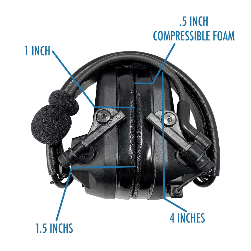 Tactical Radio Headset w/ Active Hearing Protection - 2 Pin PTH-V1-03 Material Comms PolTact Headset & Push To Talk(PTT) Adapter For Yaesu 2 Pin: FT-65, FT25, FT-4XR, FT-4VR Comm Gear Supply CGS