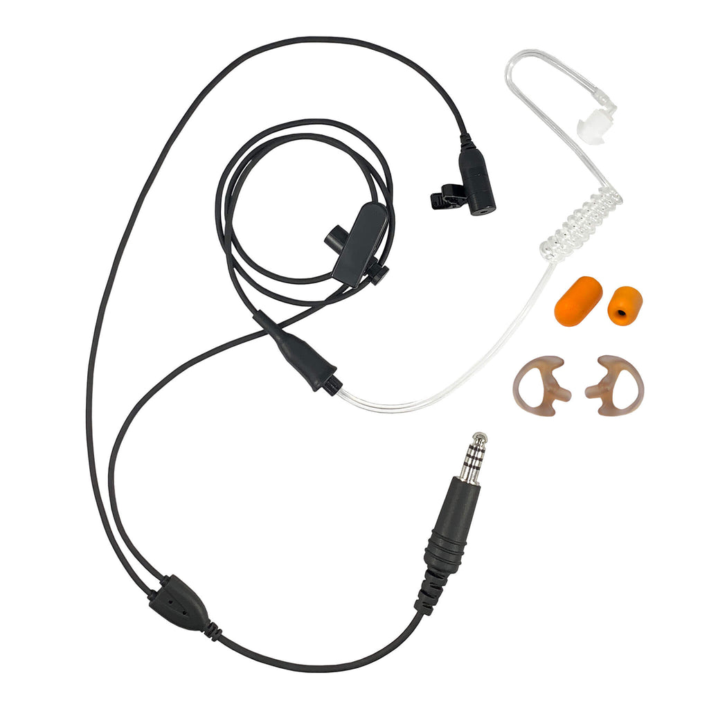 Tactical Mic / Earpiece / PTT Kit - Upgrade Kit Kit, No Adapter Lo Vis R23 Single Comm Ruggedized Earpiece atlantic signal TCI safariland tecs tactical enforcement communication system Yaesu 2 Pin: FT-65, FT25, FT-4XR, FT-4VR Comm Gear Supply CGS