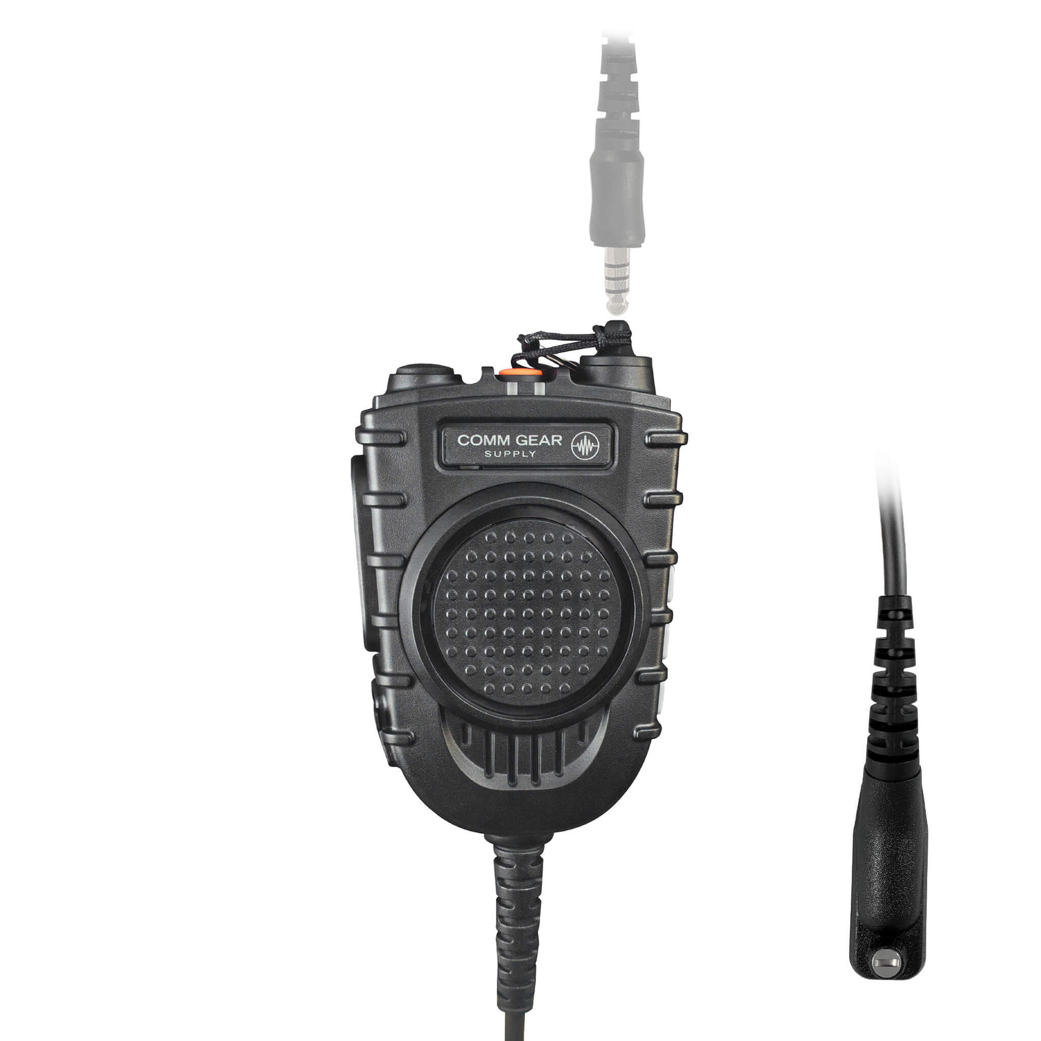 Speaker Mic w/ PTT Adapter for Headset: NATO/Military US/Civilian Wiring, Electret Mic Gentex, David Clark, Ops-Core, OTTO, Peltor, Savox,