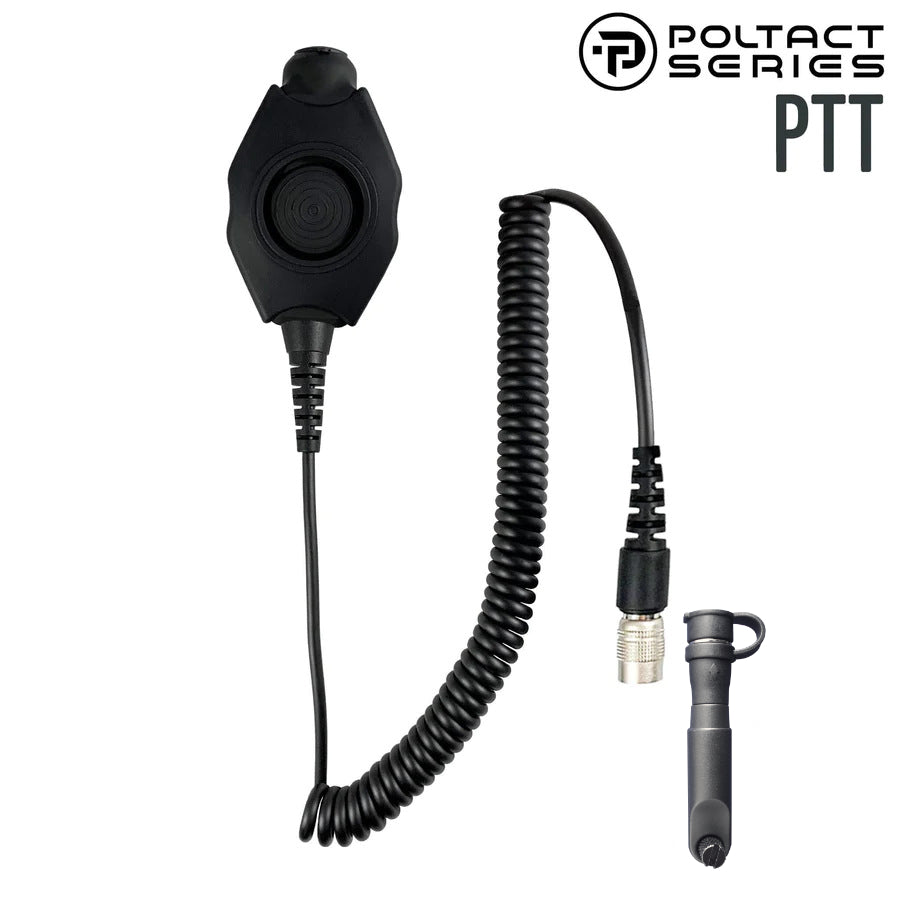 Tactical Radio Amplified Adapter/PTT for Headset(Hirose Adapter System): NATO/Military Wing, Gentex, Ops-Core, OTTO, TEA, David Clark, MSA Sordin, Military Helicopter - Quick Disconnect Hytera PD-602, PD-662, PD-682, X1e, X1p, Z1p, HP602, HP605, HP682, HP680, HP702, HP705, HP782, HP785 U-94/A, Amped PTT and Disco32 PT-PTTV1-H8SR-A Comm Gear Supply CGS