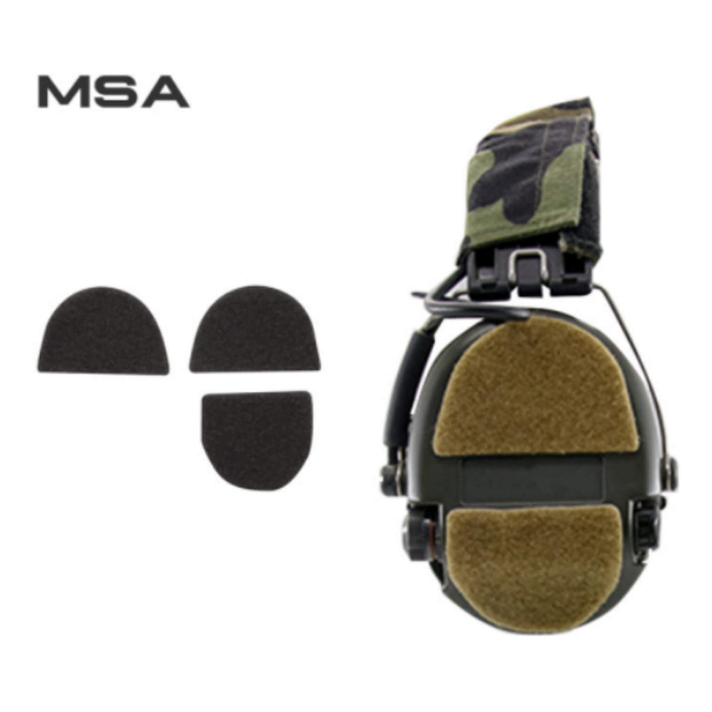 P/N: EM-S14: The S14 provides a sleak and clean adhesive backed loop velcro panel for popular electronic ear protection headsets, allowing you to add patches, IR Glints or other small illumination marking devices. Compatible with Earmor M31, M32, Peltor ComTac XPi, MSA Sordin Headsets. Comm Gear Supply CGS